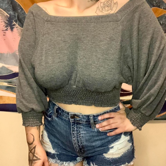 Free People Off-shoulder cropped sweater - Picture 3 of 4